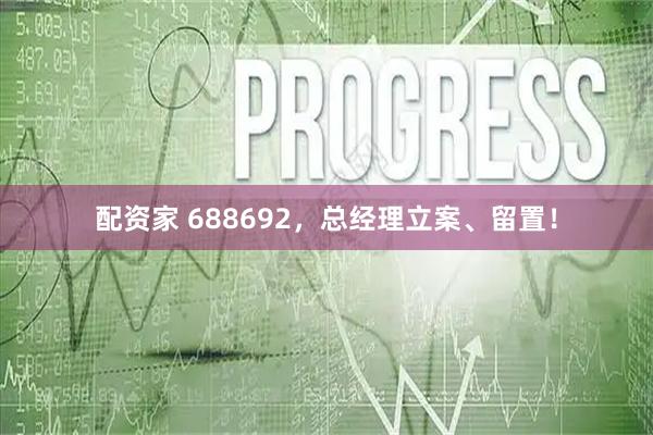 配资家 688692,总经理立案、留置!